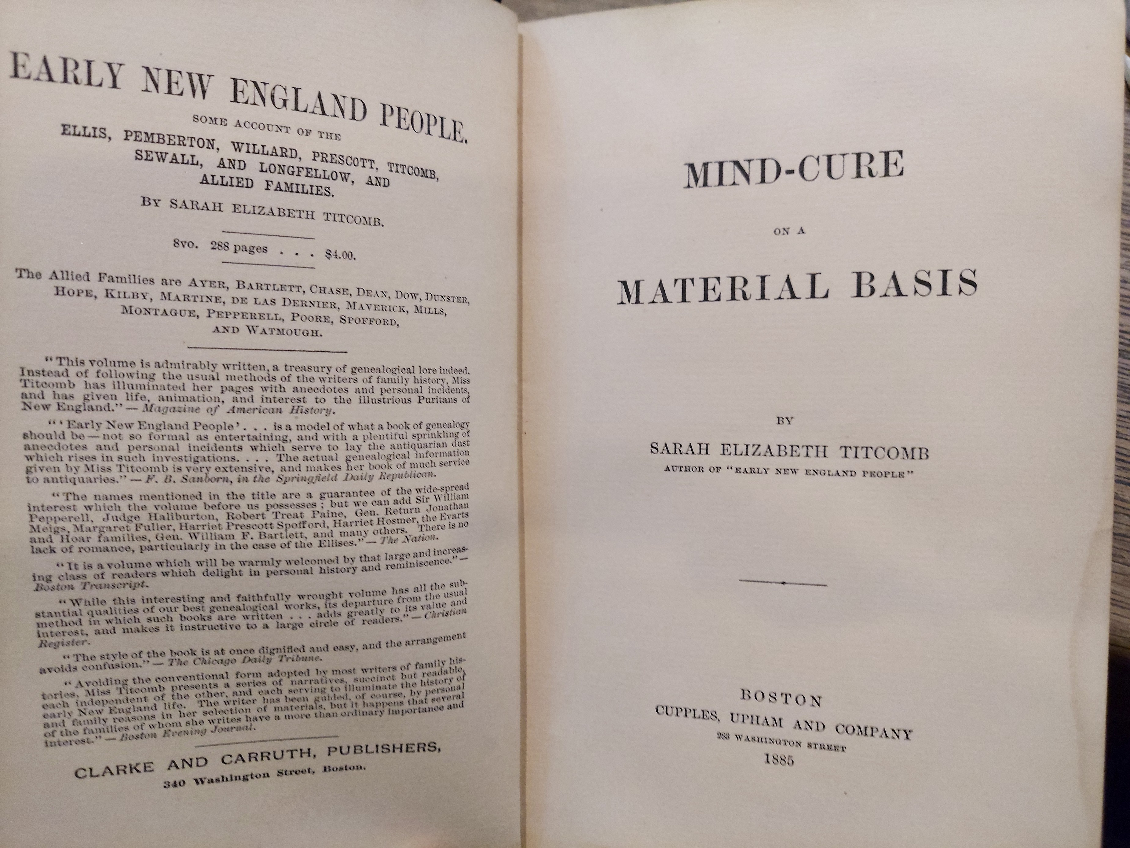 Mind Cure on a Material Basis