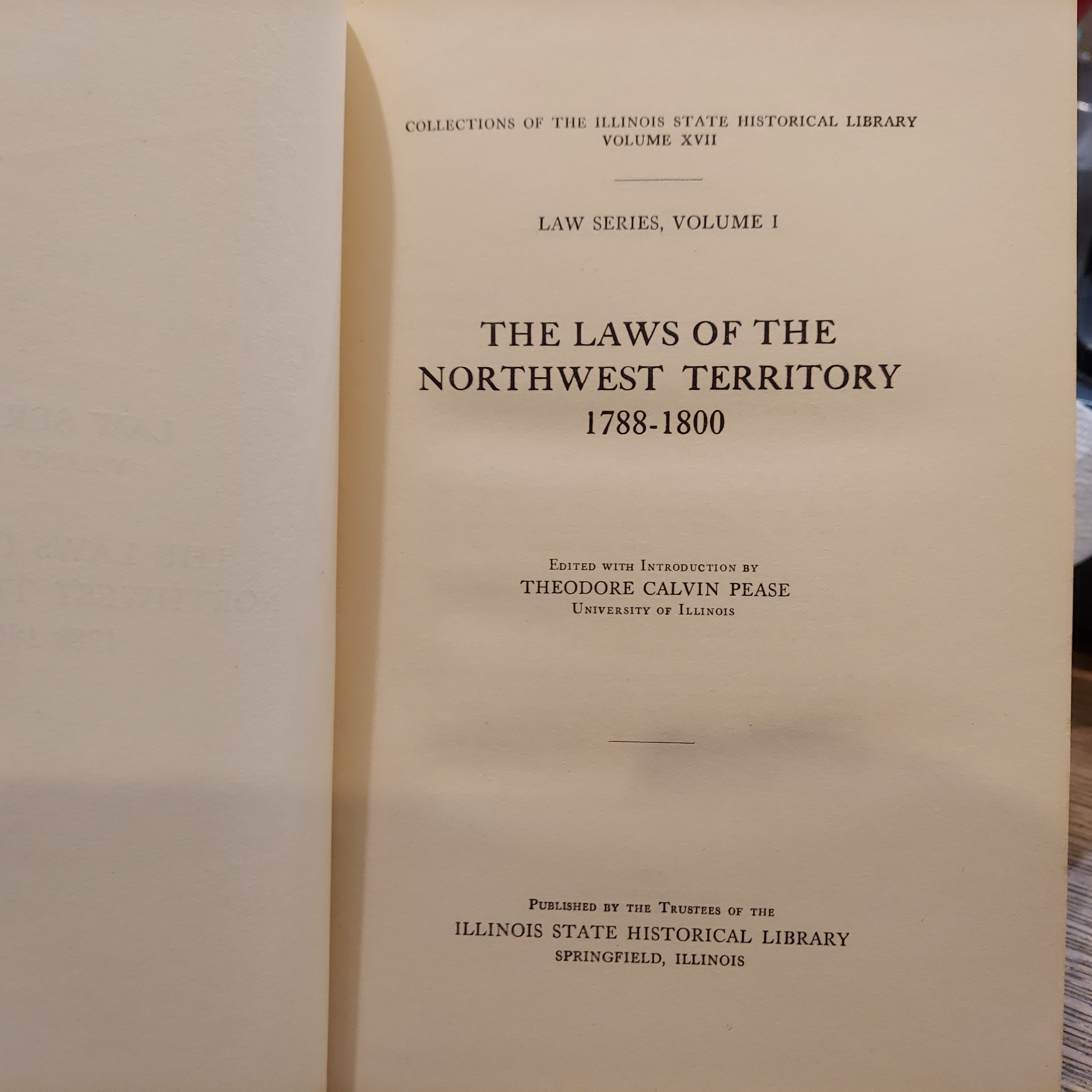 The Laws of the Northwest Territory 1788-1800