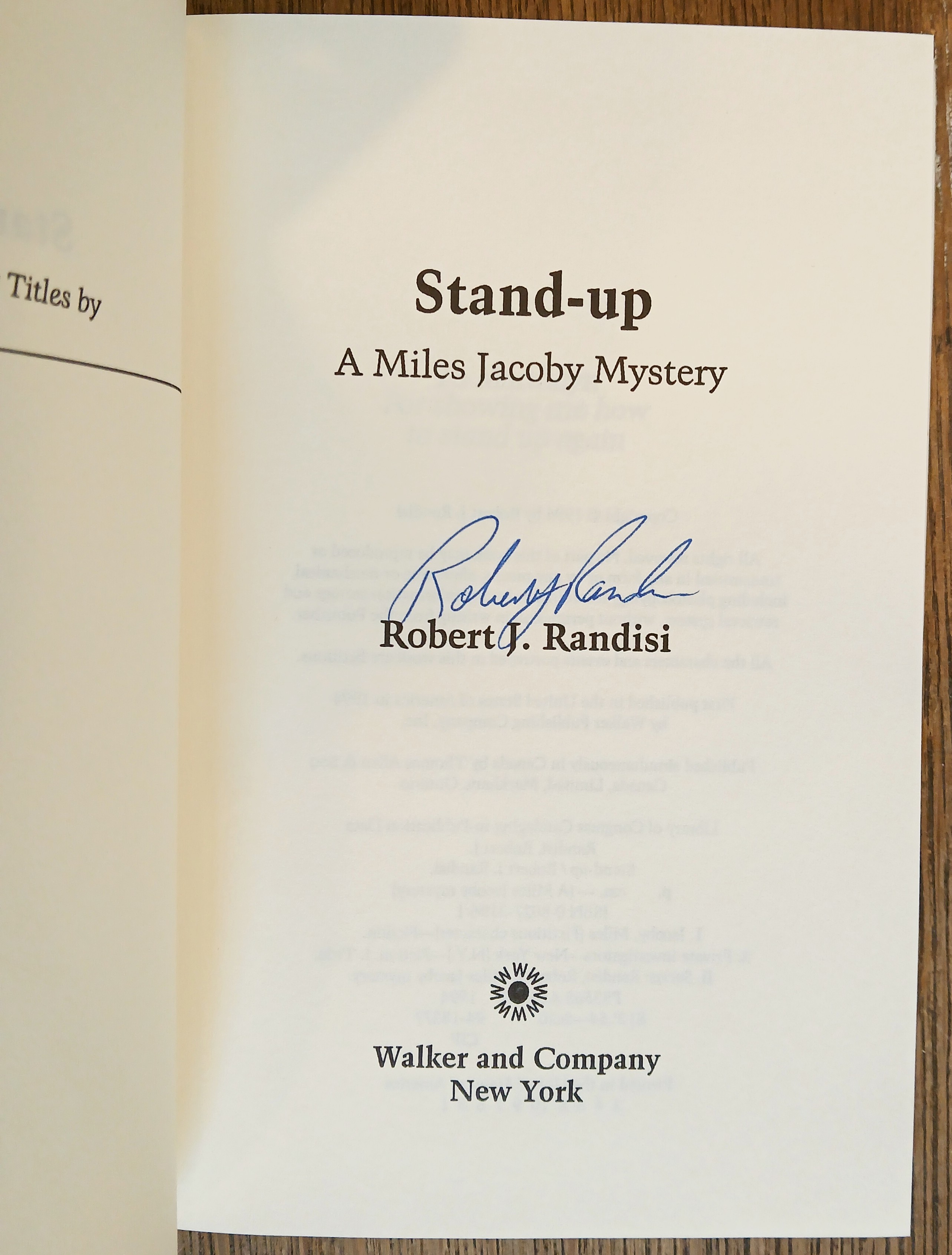 Stand-Up (A Miles Jacoby Mystery)