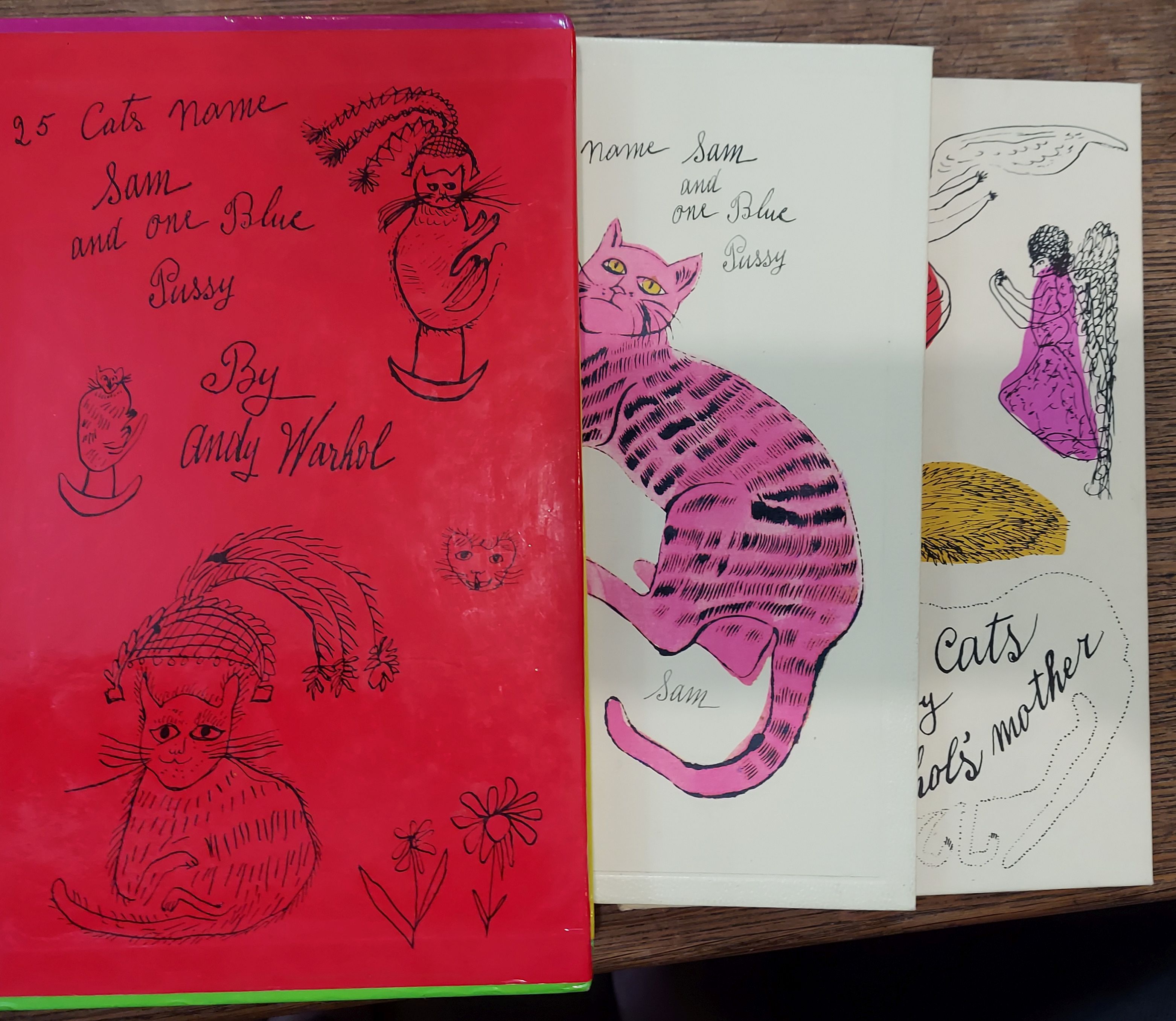 25 Cats Name Sam and One Blue Pussy together with Holy Cats by Andy Warhol's Mother (Two Books in slipcase)
