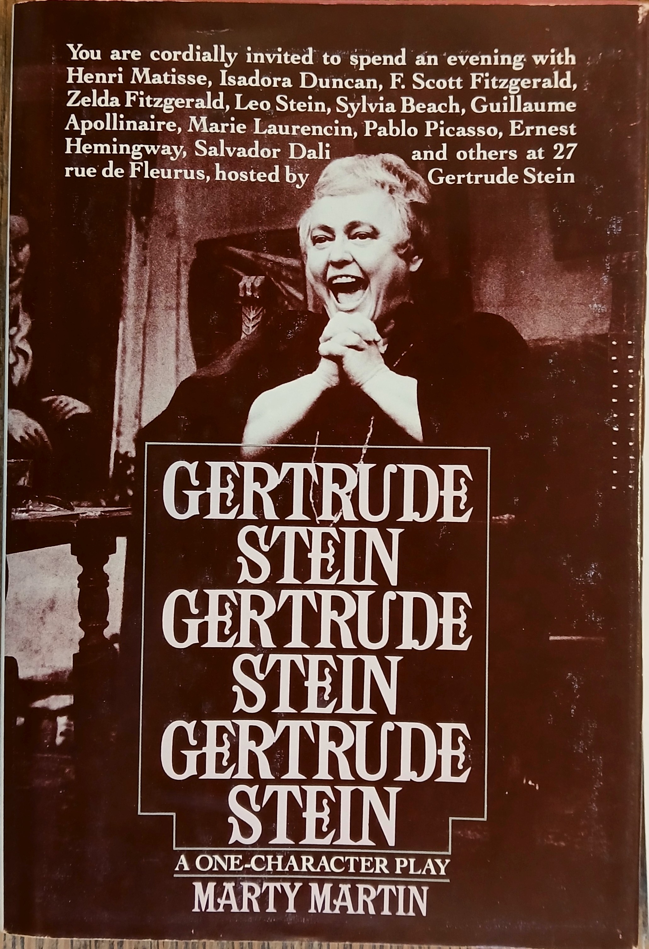 Gertrude Stein Gertrude Stein Gertrude Stein: A One-Character Play