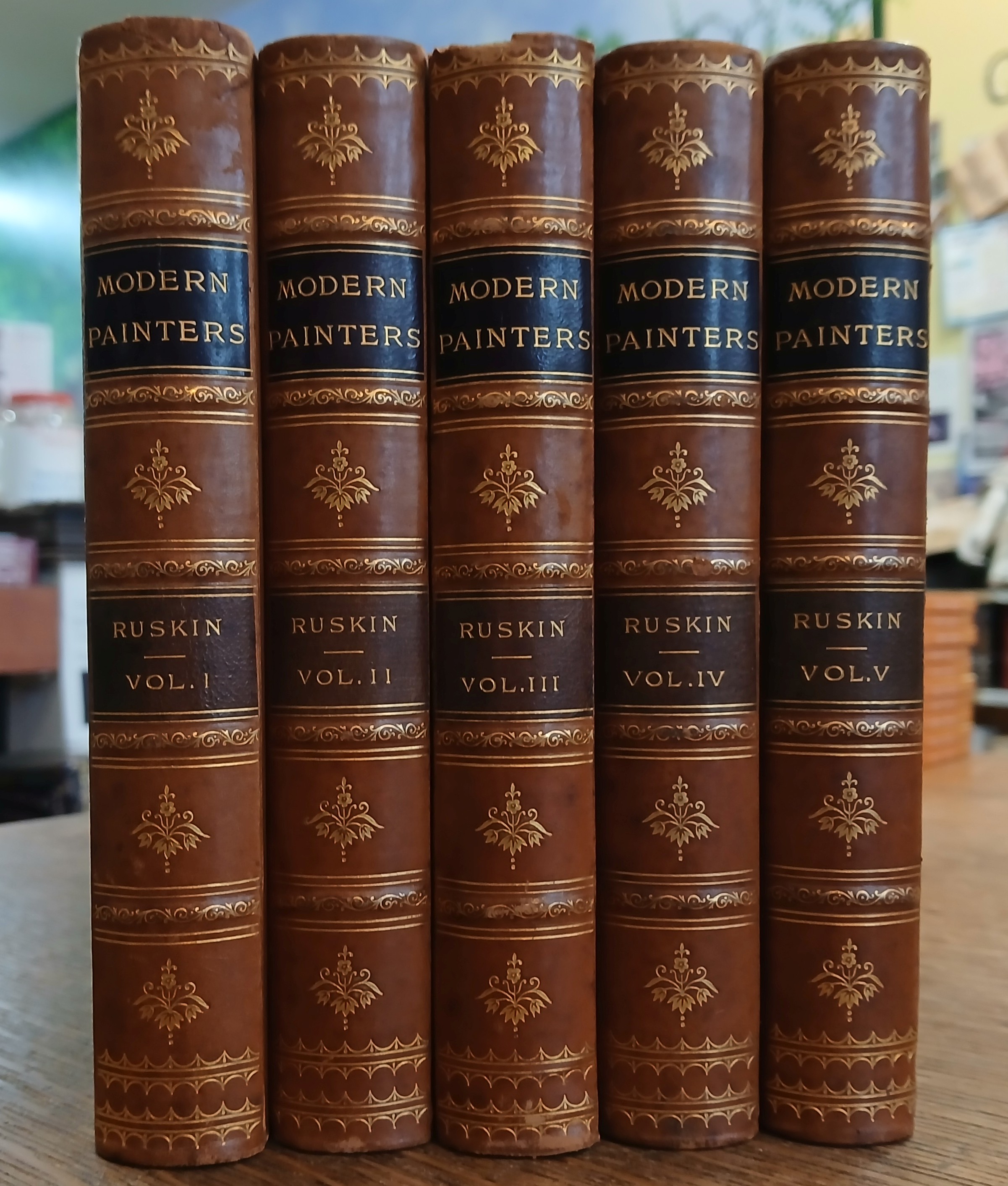 Modern Painters (5 Volume Set - Leatherbound)