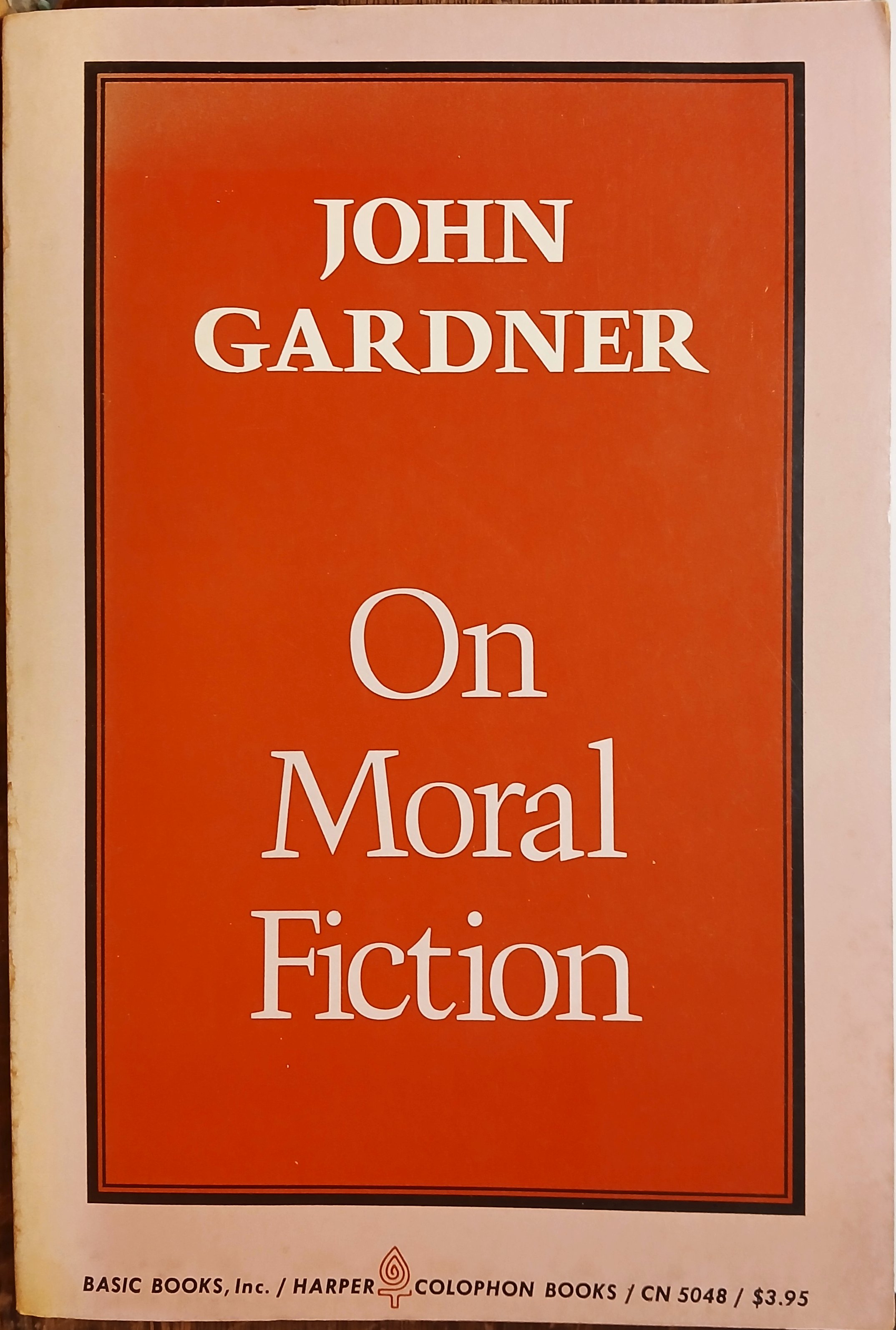 On Moral Fiction (Harper Colophon)