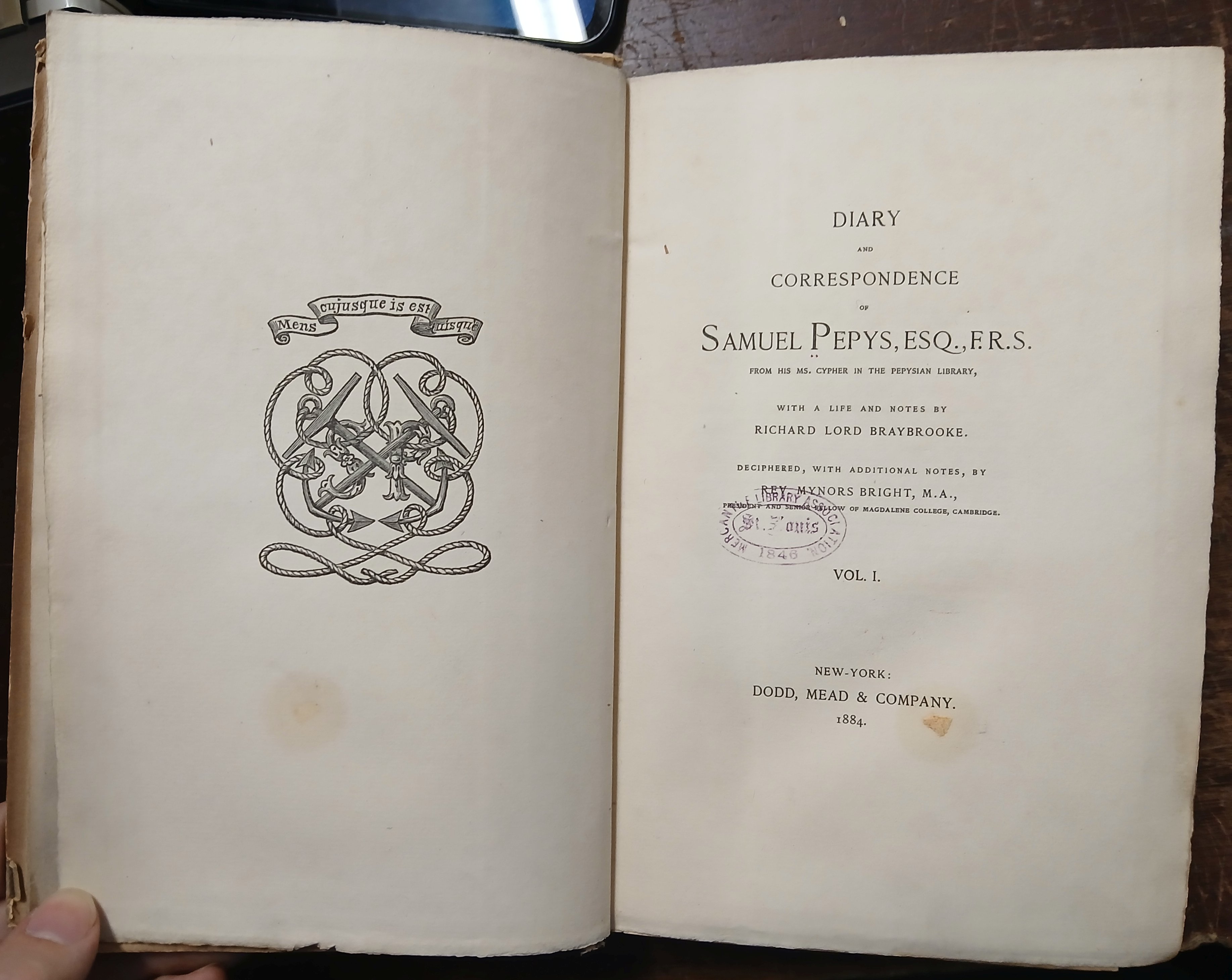 Diary and Correspondence of Samuel Pepys, Esq. F.R.S. With a Life and Notes By Richard Lord Braybrooke (10 Volume Complete Set 1884 Limited Edition)